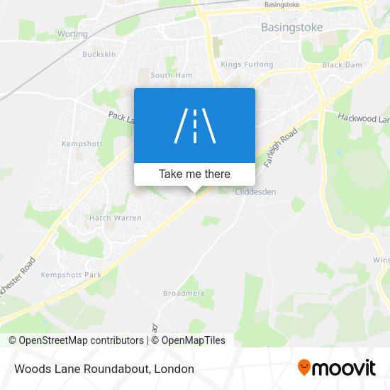 Woods Lane Roundabout map
