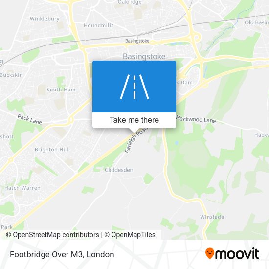 Footbridge Over M3 map