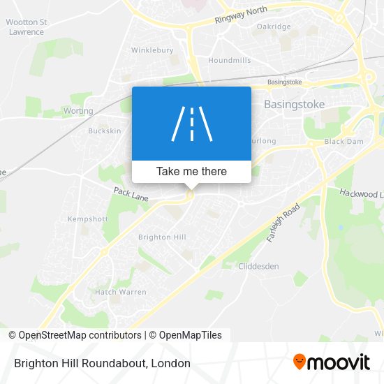 Brighton Hill Roundabout map