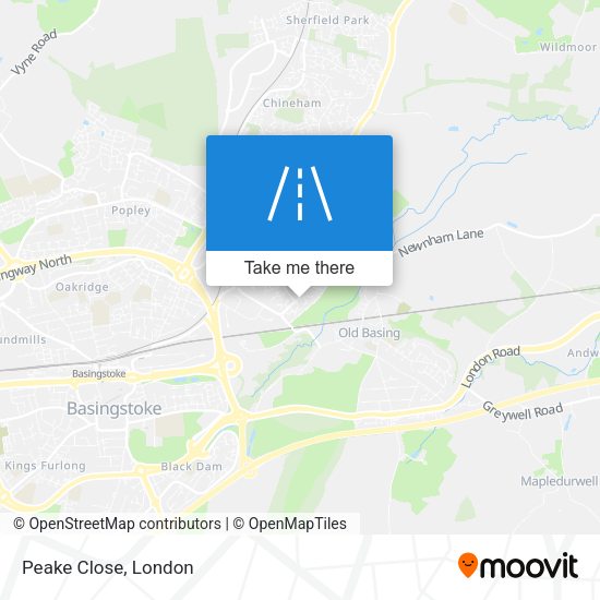 Peake Close map