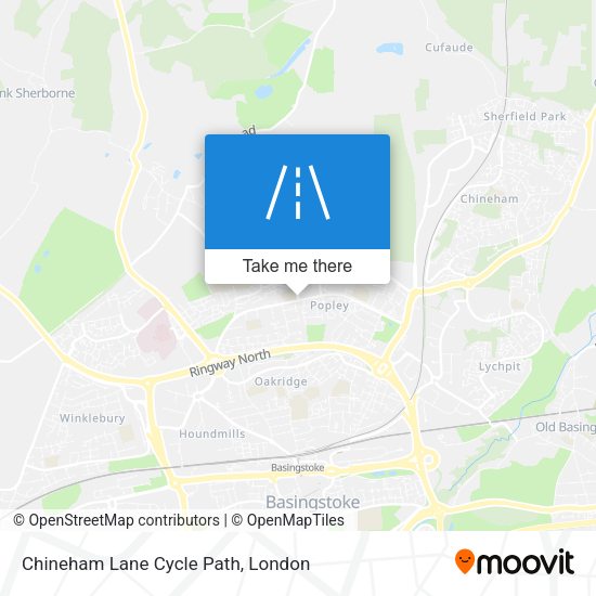 Chineham Lane Cycle Path map
