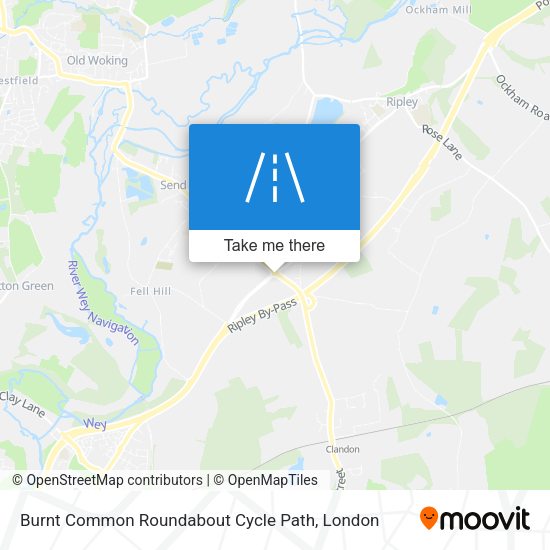 Burnt Common Roundabout Cycle Path map