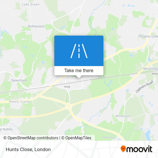 Hunts Close map