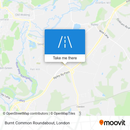 Burnt Common Roundabout map