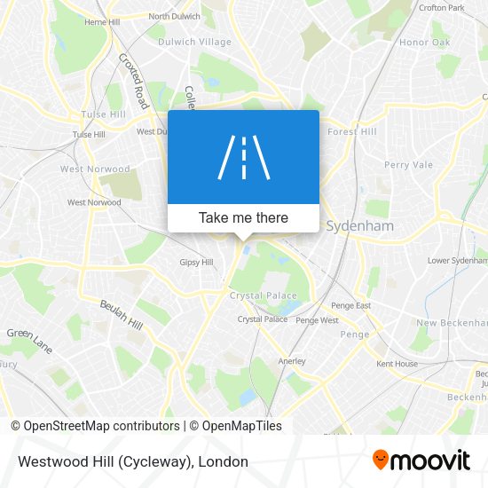 Westwood Hill (Cycleway) map