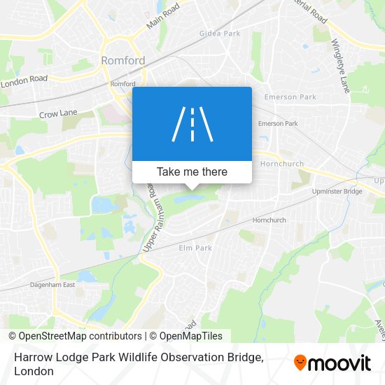 Harrow Lodge Park Wildlife Observation Bridge map