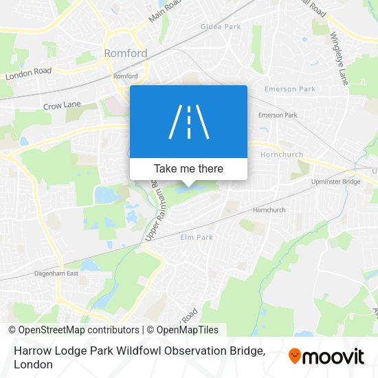 Harrow Lodge Park Wildfowl Observation Bridge map