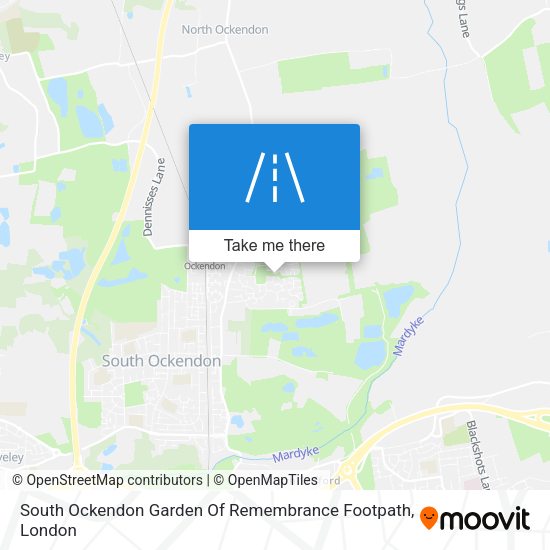 South Ockendon Garden Of Remembrance Footpath map