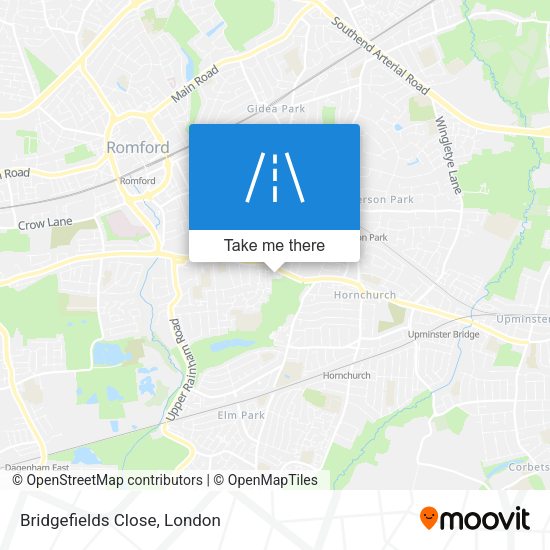 Bridgefields Close map
