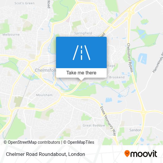 Chelmer Road Roundabout map