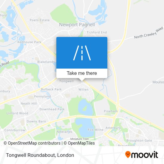 Tongwell Roundabout map