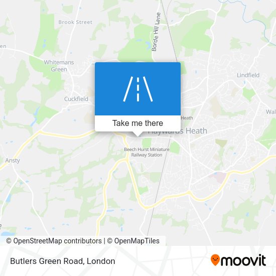 Butlers Green Road map