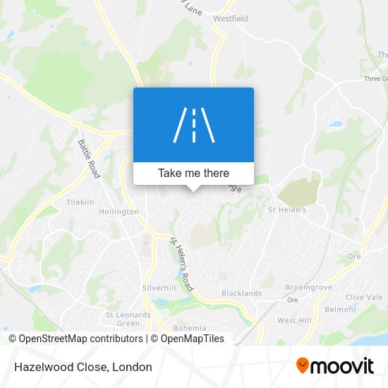 Hazelwood Close map