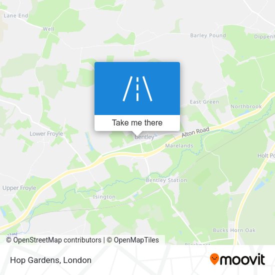 Hop Gardens map