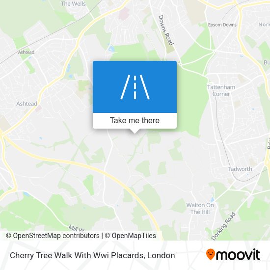Cherry Tree Walk With Wwi Placards map