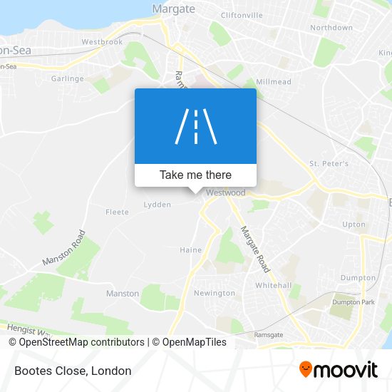 Bootes Close map