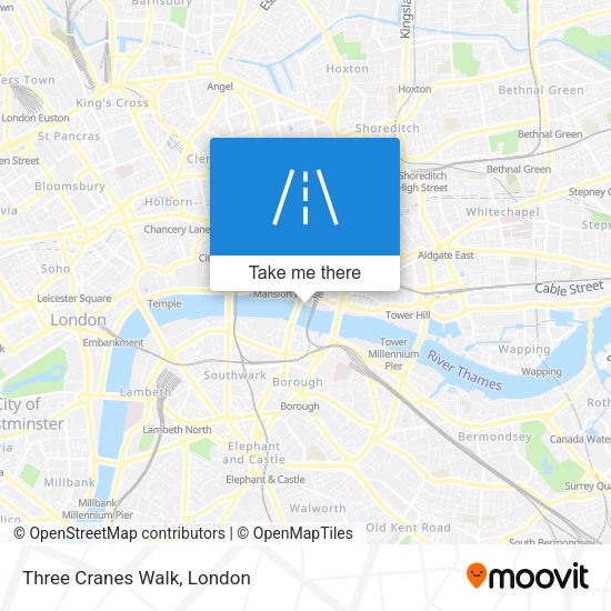 Three Cranes Walk map