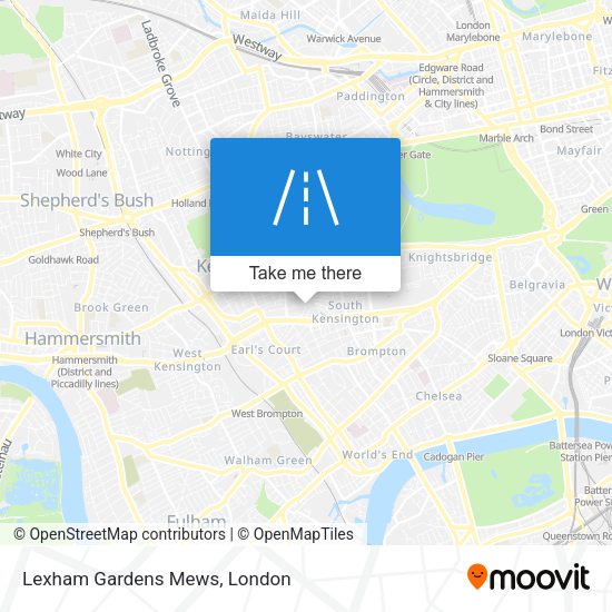 Lexham Gardens Mews map