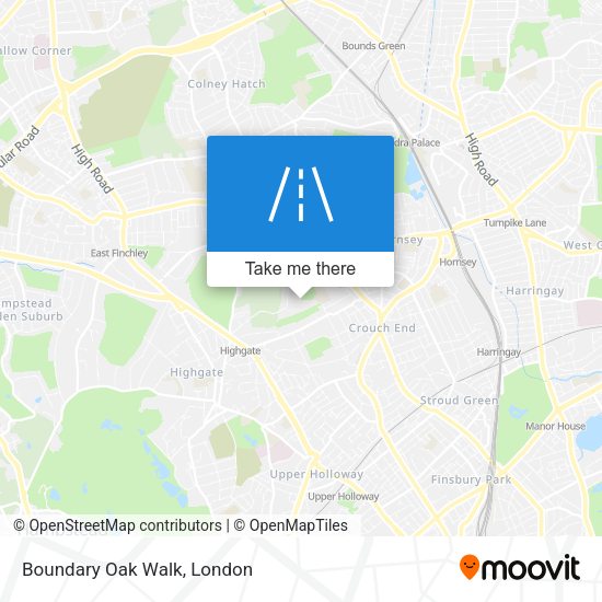Boundary Oak Walk map