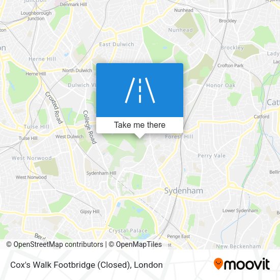 Cox's Walk Footbridge (Closed) map