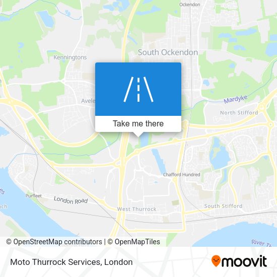 Moto Thurrock Services map