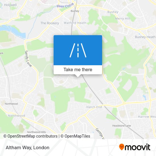 Altham Way map