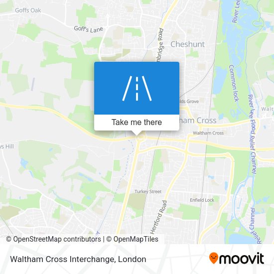 Waltham Cross Interchange map
