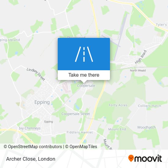 Archer Close map