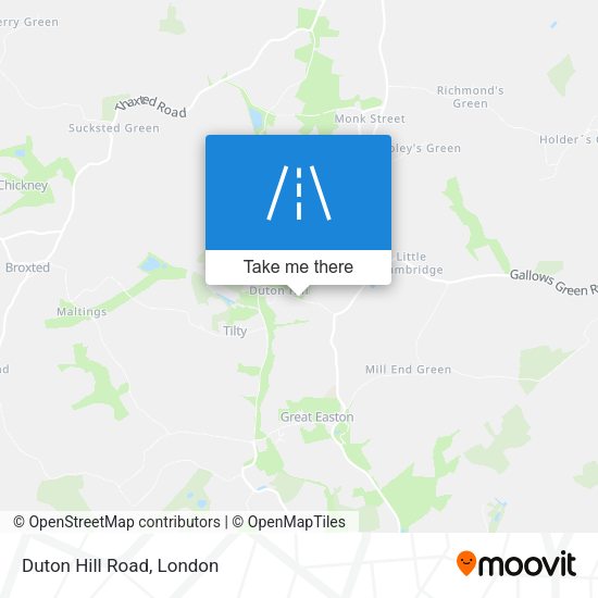 Duton Hill Road map