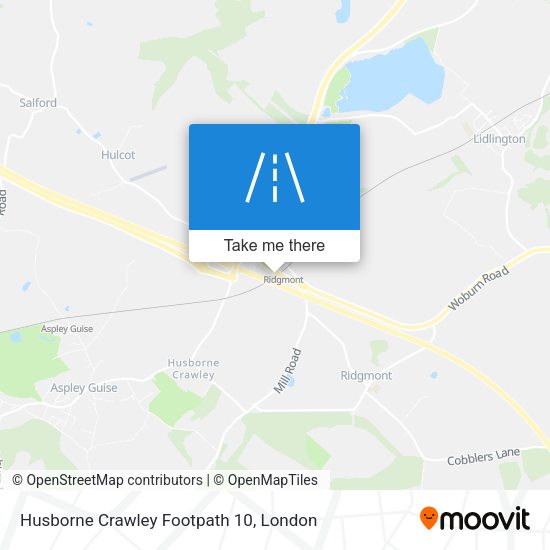 Husborne Crawley Footpath 10 map