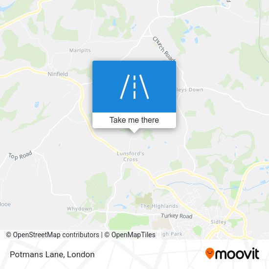 Potmans Lane map