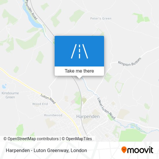 Harpenden - Luton Greenway map