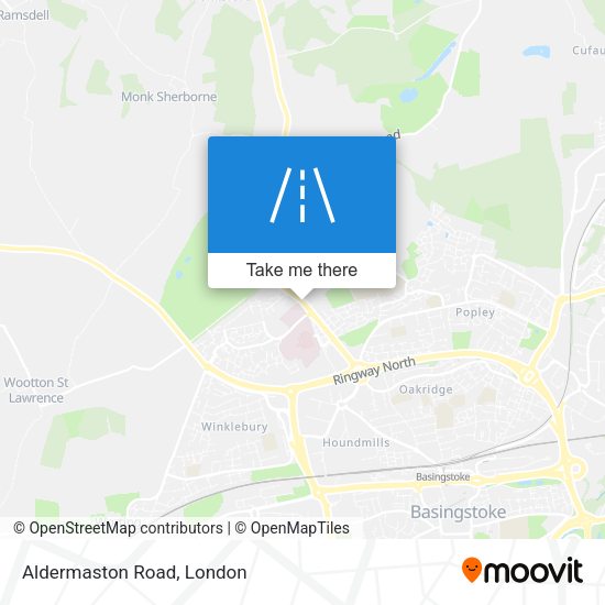 Aldermaston Road map