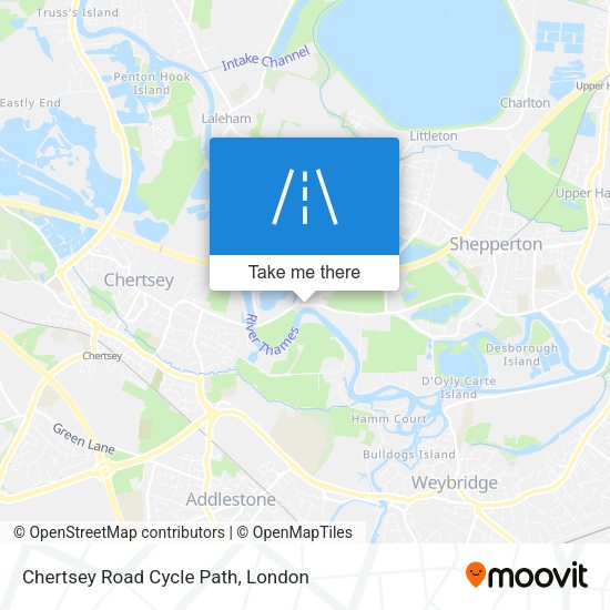 Chertsey Road Cycle Path map