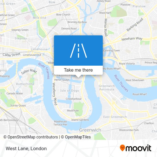 West Lane map