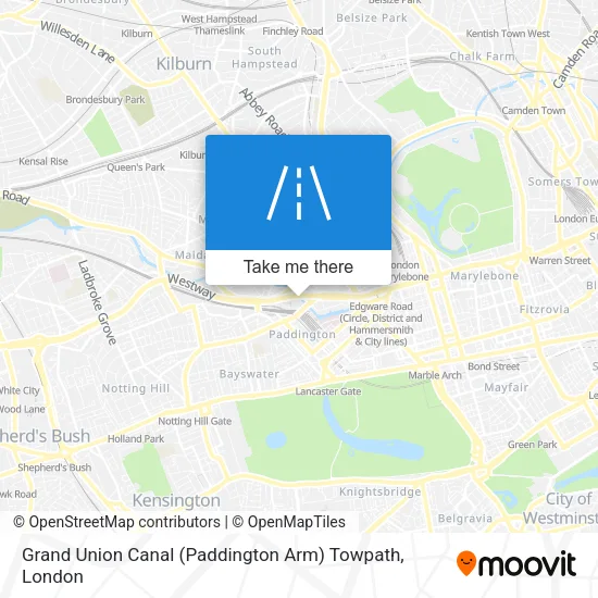 Grand Union Canal (Paddington Arm) Towpath map