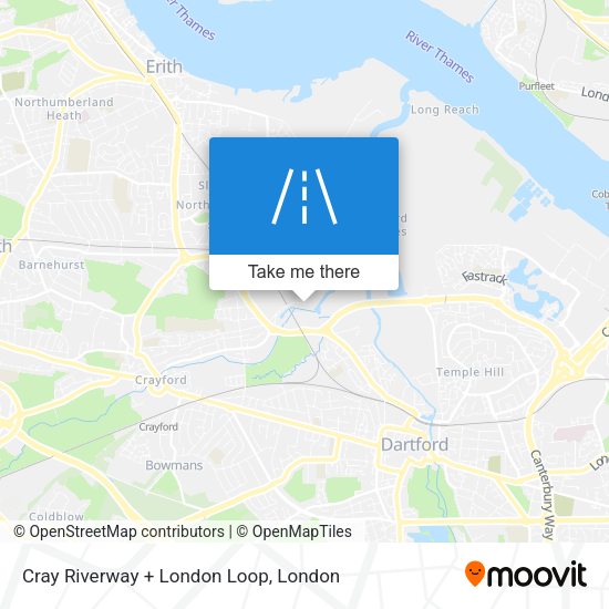 Cray Riverway + London Loop map