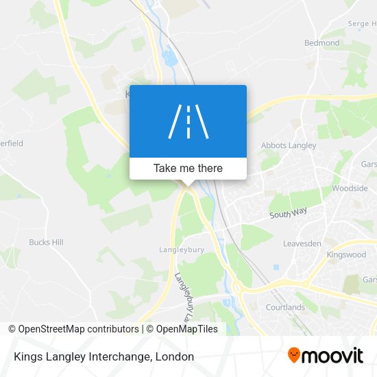 Kings Langley Interchange map