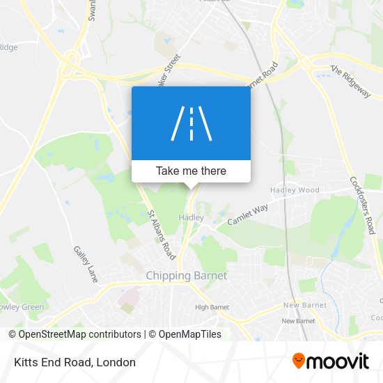 Kitts End Road map