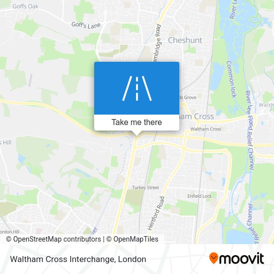 Waltham Cross Interchange map