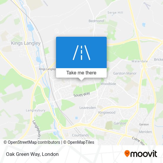 Oak Green Way map