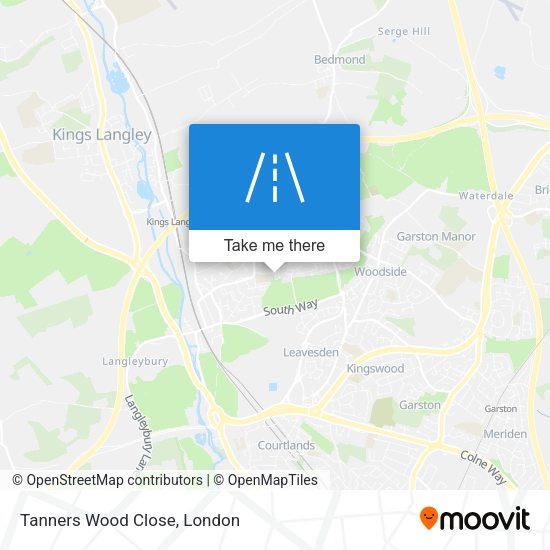 Tanners Wood Close map