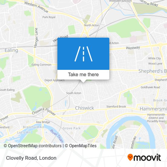Clovelly Road map