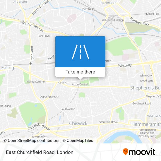 East Churchfield Road map