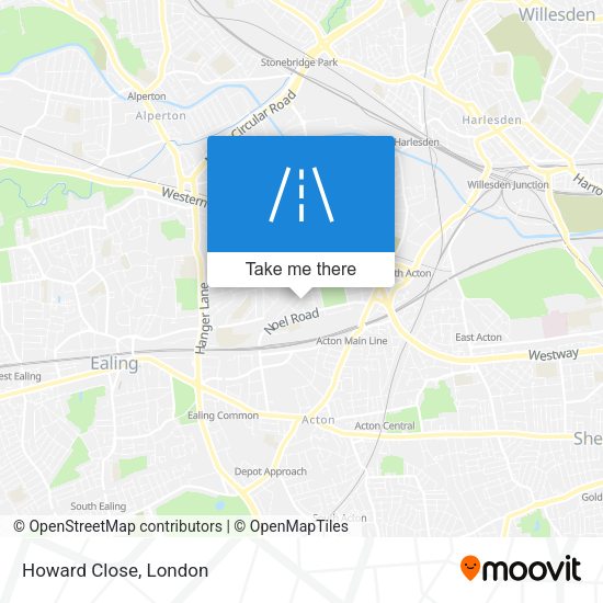 Howard Close map