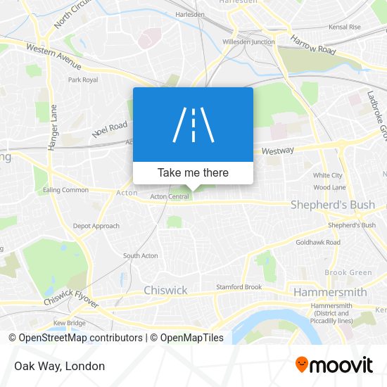 Oak Way map