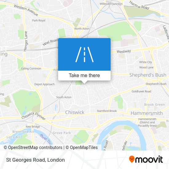 St Georges Road map