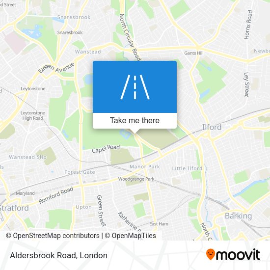 Aldersbrook Road map