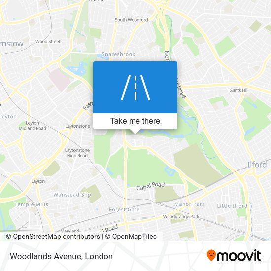 Woodlands Avenue map