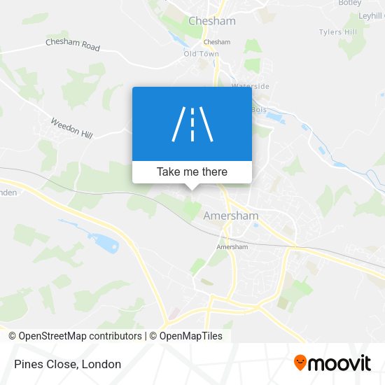Pines Close map